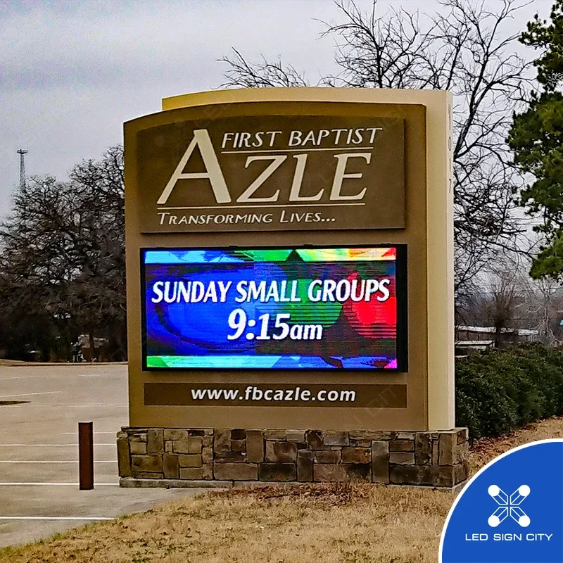 First Baptist Azle church LED monument sign