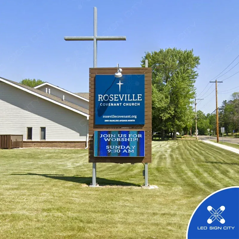 Roseville Covenant Church monument LED sign, Roseville MN